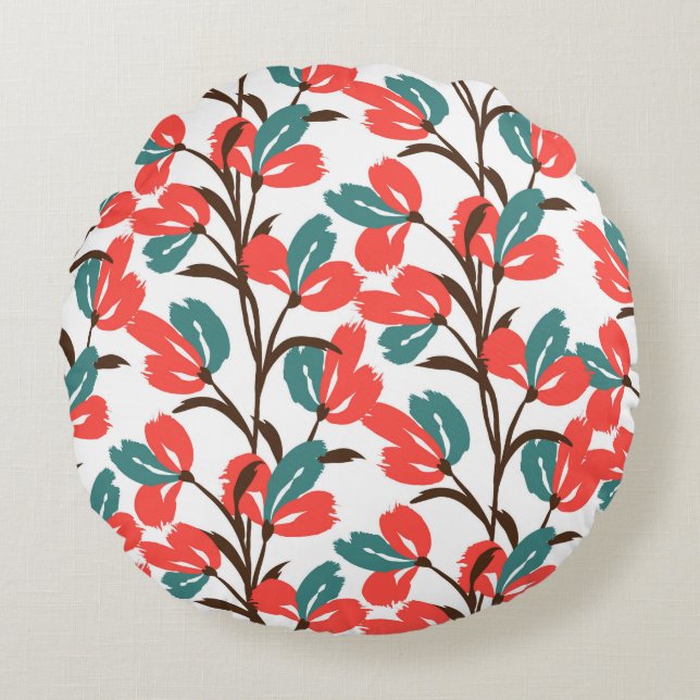 Cojín Redondo Floral seamless pattern. Cute floral background. P (Anverso)