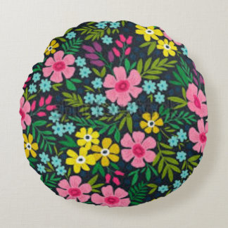 Cojín Redondo Floral Throw Pillow | Colorful Flower RoundCushion