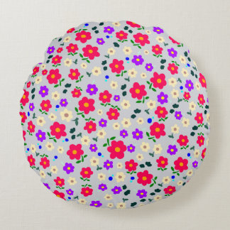Cojín Redondo floral tons rosa