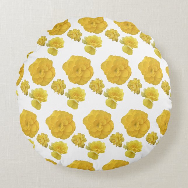 Cojín Redondo Flores amarillas (Anverso)