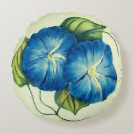 Cojín Redondo Flores azules espléndidas