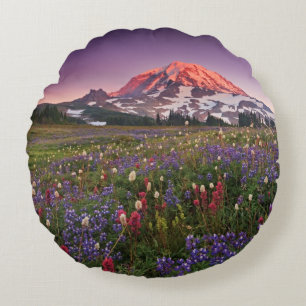 Cojín Redondo Flores coloridas en un parque nacional más