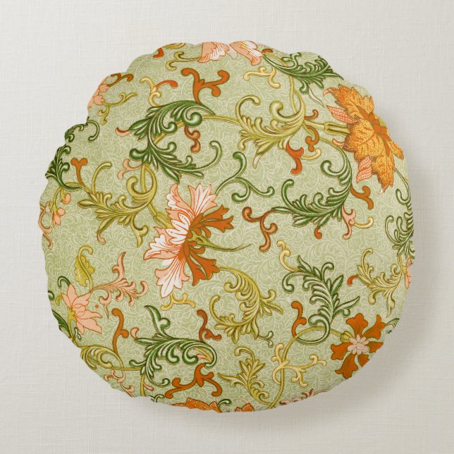 Cojín Redondo Flores de adorno chino Jones (Anverso)