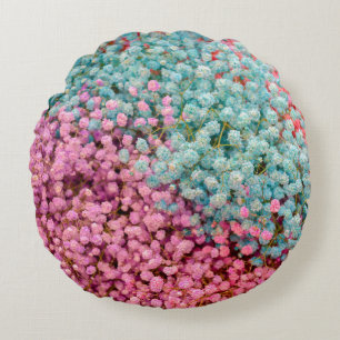 Cojín Redondo Flores de Bebé de Gypsophila Pastel Colorido Pat