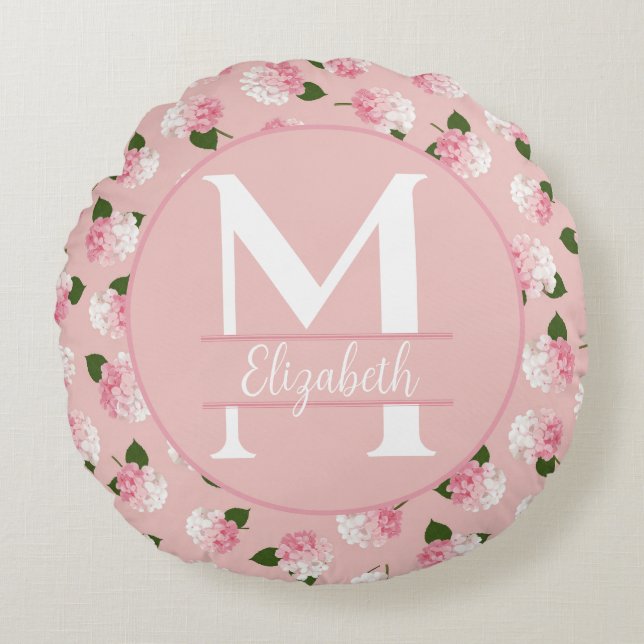 Cojín Redondo Flores de jardín vintage (Anverso)