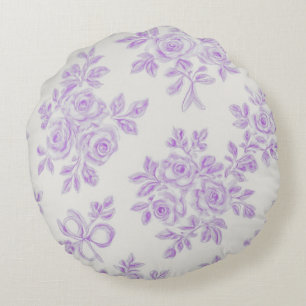 Cojín Redondo Flores de Kaye y lavanda de verano
