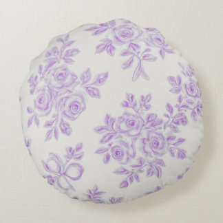 Cojín Redondo Flores de Kaye y lavanda de verano