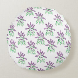 Cojín Redondo Flores de lavanda en crecimiento