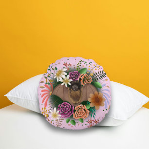 Cojín Redondo Flores de murciélago Floral Botánica