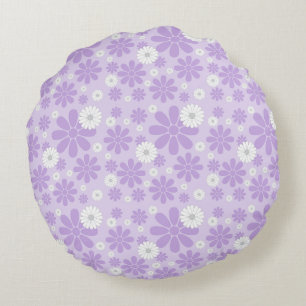 Cojín Redondo Flores de Pastel Patrón LAVANDA