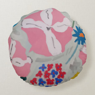 Cojín Redondo Flores de Petunia y Verano