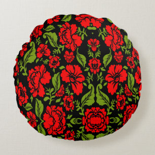 Cojín Redondo Flores de Rosa