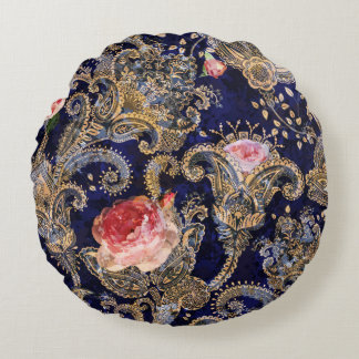 Cojín Redondo Flores decorativas de colores Batik