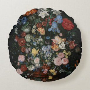 Cojín Redondo Flores en una vara - Jan Brueghel