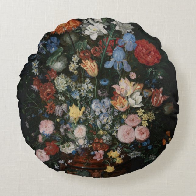 Cojín Redondo Flores en una vara - Jan Brueghel (Anverso)
