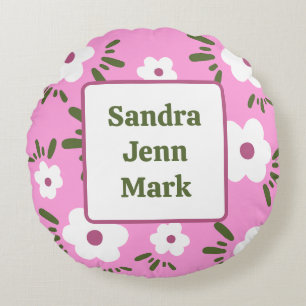 Cojín Redondo Flores felices