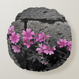 Cojín Redondo Flores moradas