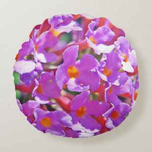 Cojín Redondo Flores morenas raras