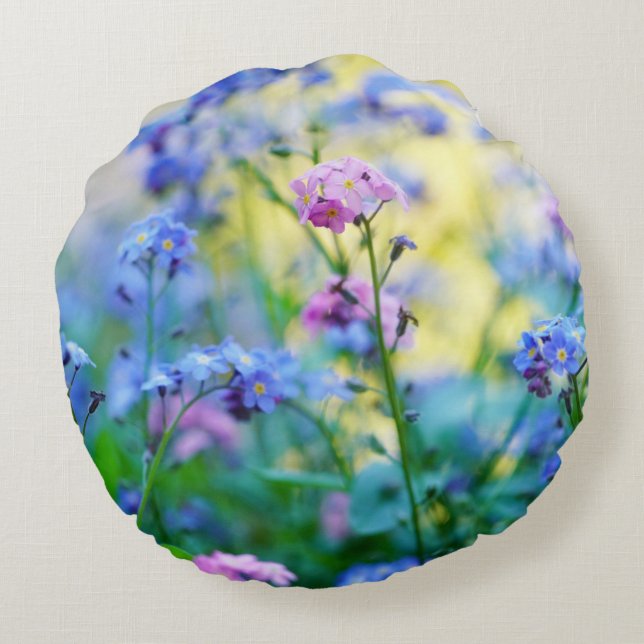 Cojín Redondo Flores nomeolvides (Reverso)