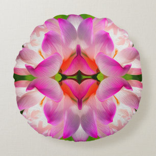 Cojín Redondo FLORES PURPLE - Arte Fractal -