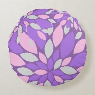 Cojín Redondo Flores púrpuras de Petals mágicos