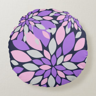 Cojín Redondo Flores púrpuras de Petals mágicos