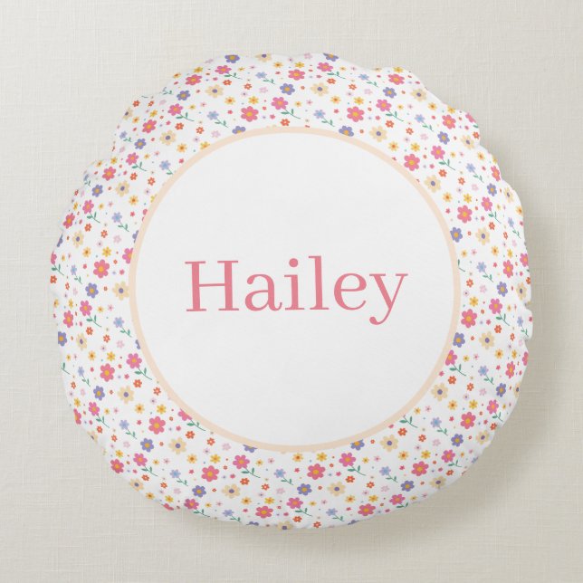 Cojín Redondo Flores simples (Anverso)