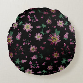 Cojín Redondo Flores y niebla de bayas
