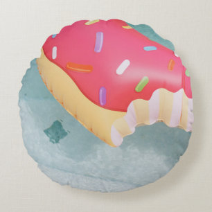 Cojín Redondo Flotador de donut rosado inflable