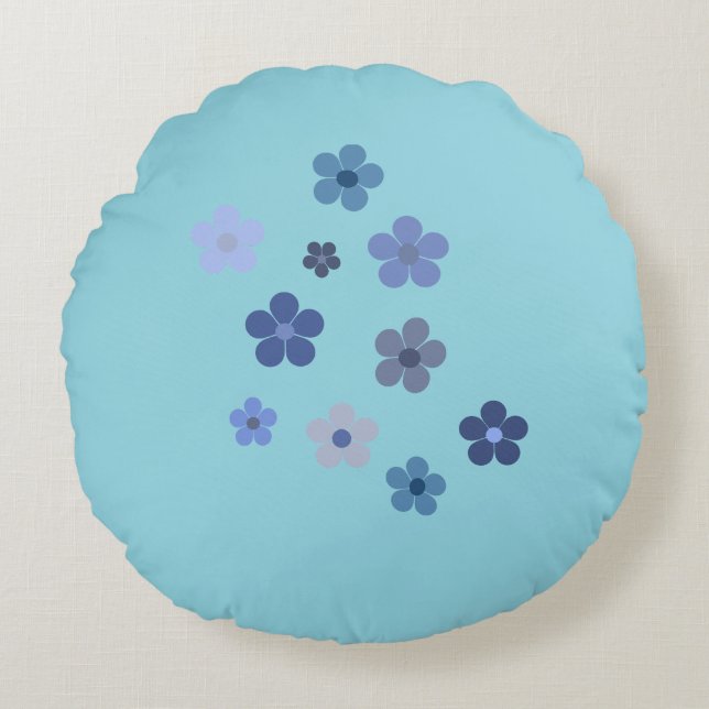 Cojín Redondo Floural azul (Anverso)