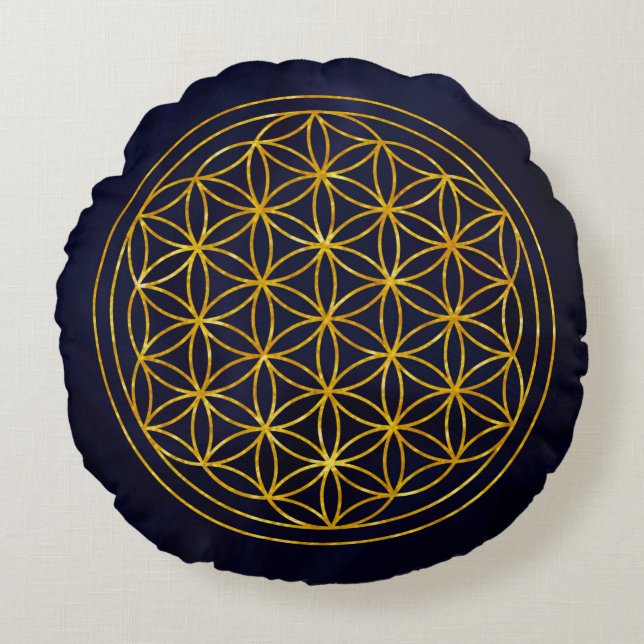 Cojín Redondo flower of life (Anverso)