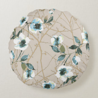 Cojín Redondo flower pattern design textile illustrationart,patt