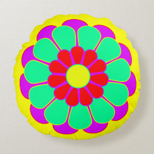 Cojín Redondo Flower Power Bloom I divertida