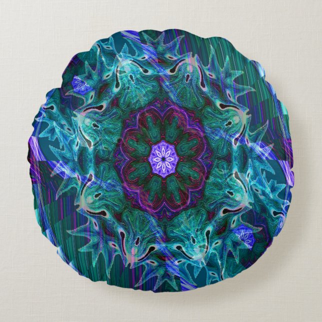 Cojín Redondo Flowering under the Sea.... (Anverso)