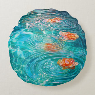 Cojín Redondo Flowers Floating on Water