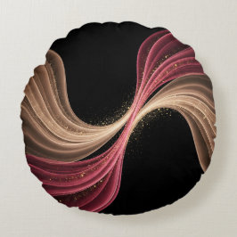 Cojín Redondo Flujo Eterno de Amor — Arte Romántico Abstracto