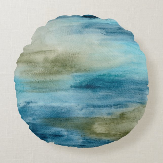 Cojín Redondo Flujo oceánico II (Anverso)
