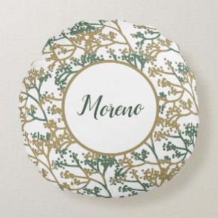 Cojín Redondo Foliage de pincel de nombre Beige