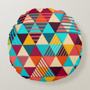 Cojín Redondo Fondo abstracto con formas triangulares. g moderno