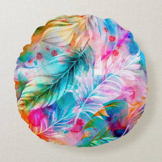 Cojín Redondo Fondo abstracto de las manchas y manchas de las ac