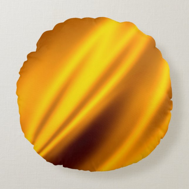 Cojín Redondo Fondo abstracto de ondear oro (Anverso)