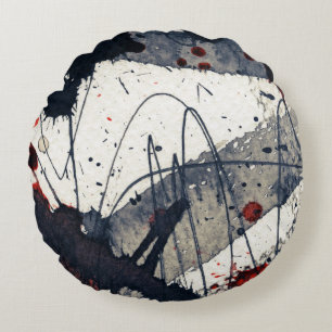 Cojín Redondo Fondo abstracto del grunge, textura de la tinta