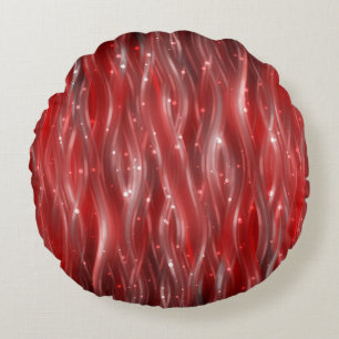Cojín Redondo fondo abstracto. fondo rojo con olas y
