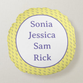 Cojín Redondo Fondo amarillo con hojas