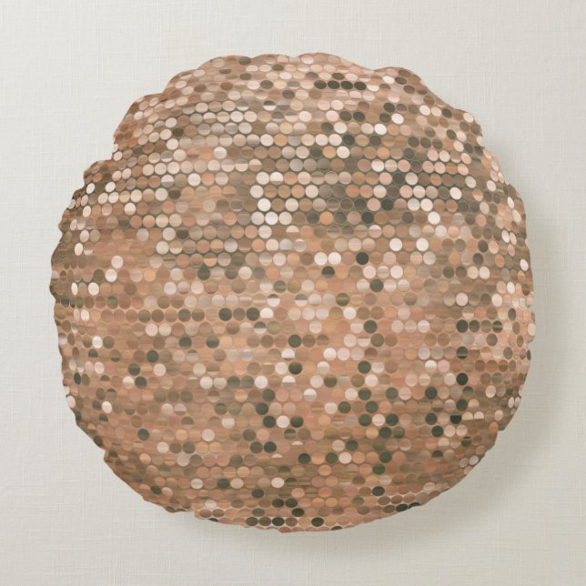 Cojín Redondo Fondo bibliográfico de mosaico abstracto brillante (Anverso)