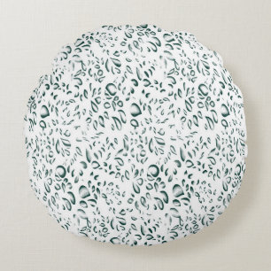 Cojín Redondo fondo blanco con muchas gotas de agua