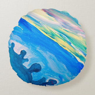 Cojín Redondo Fondo colorido texturado, fragmento de un acr
