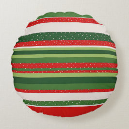 Cojín Redondo Fondo con Patrón de Rayas Vibrantes