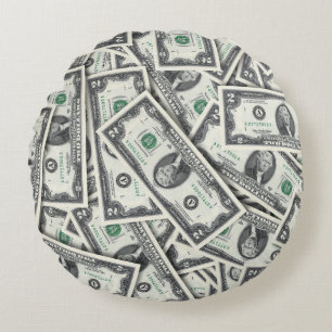 Cojín Redondo Fondo de dinero de billete de $2