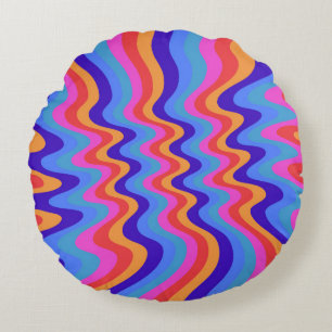 Cojín Redondo Fondo de escritorio Hippie Trippy Retro de los año